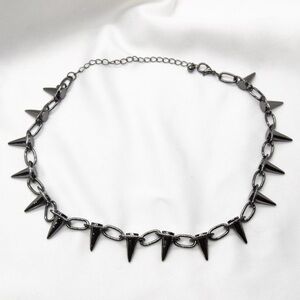 Spike Necklace in Gunmetal